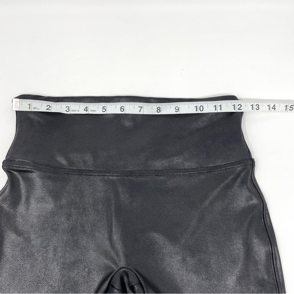 SPANX Faux Leather Bike Shorts in Black High Waisted Shiny Finish Women Size M - Picture 6 of 12